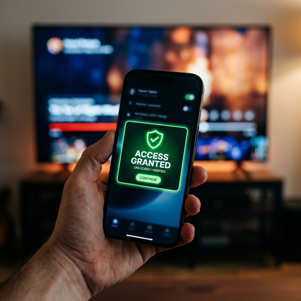Aguardada notificação de acesso totalmente liberado na tela do celular no teste iptv 6 horas